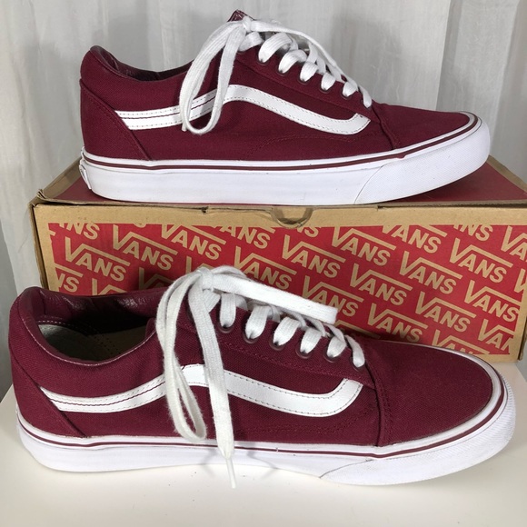 burgundy vans old skool mens